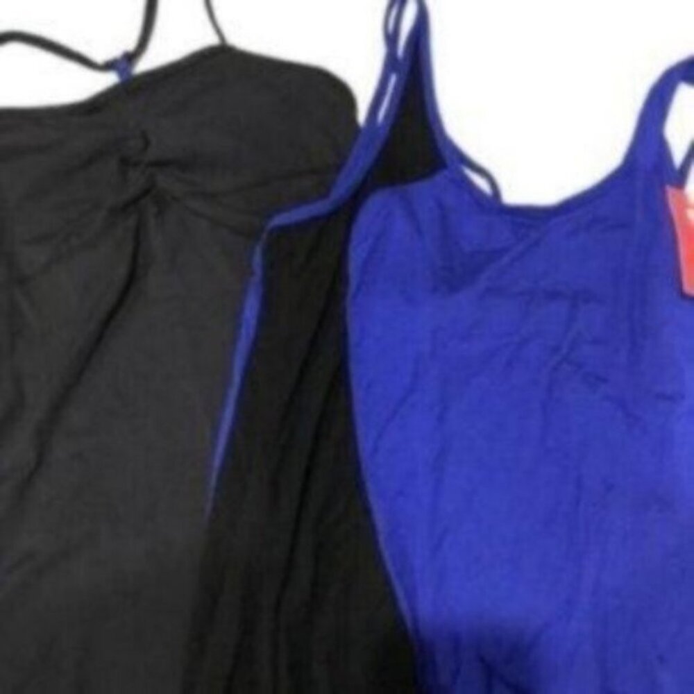 Pure Barre Women's Black & Blue Strappy Set Tank Top Size XS Bundle of 2